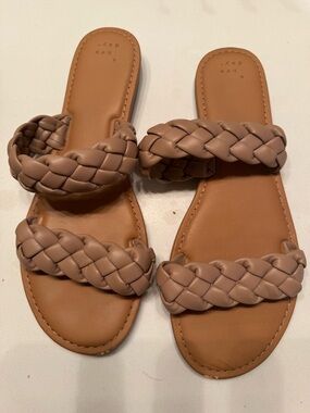a new day Braided Taupe Slide Sandals